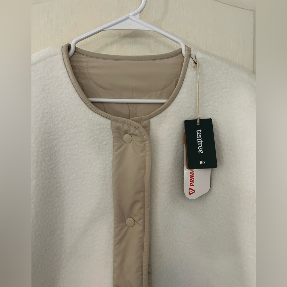 Tentree Vintage White/Beige Reversible Bomber Jacket - Picture 7 of 13